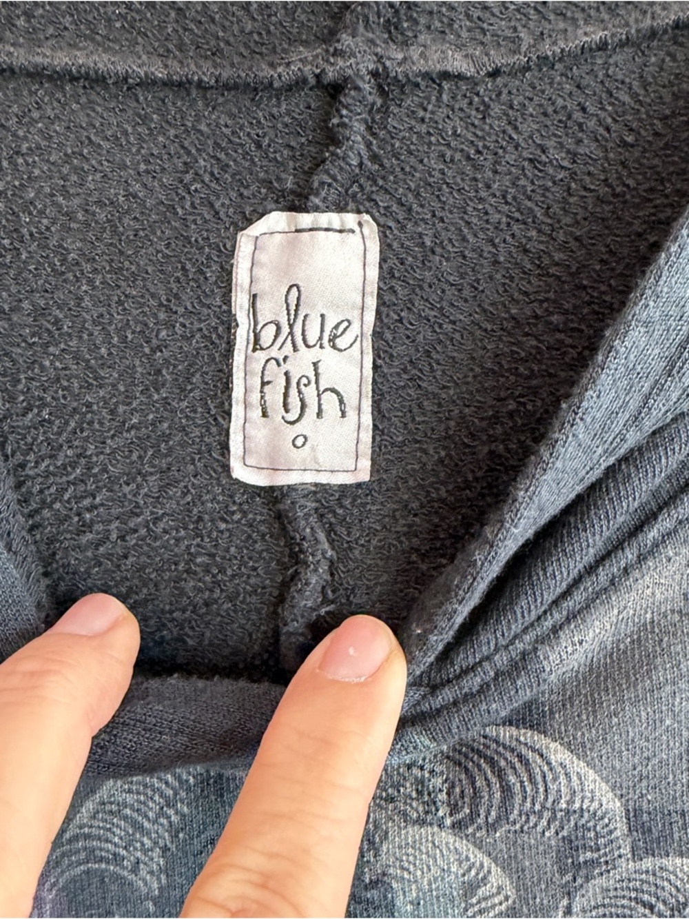 Blue Fish Black Hoodie French Terry Sweatshirt Ex Libris Birds and Books Magic ✨ - Picture 5 of 7